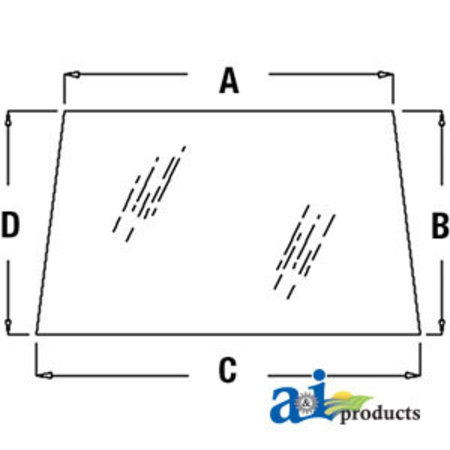 A & I PRODUCTS Glass, Windshield 56" x38" x6.5" A-L112972